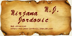 Mirjana Jordović vizit kartica